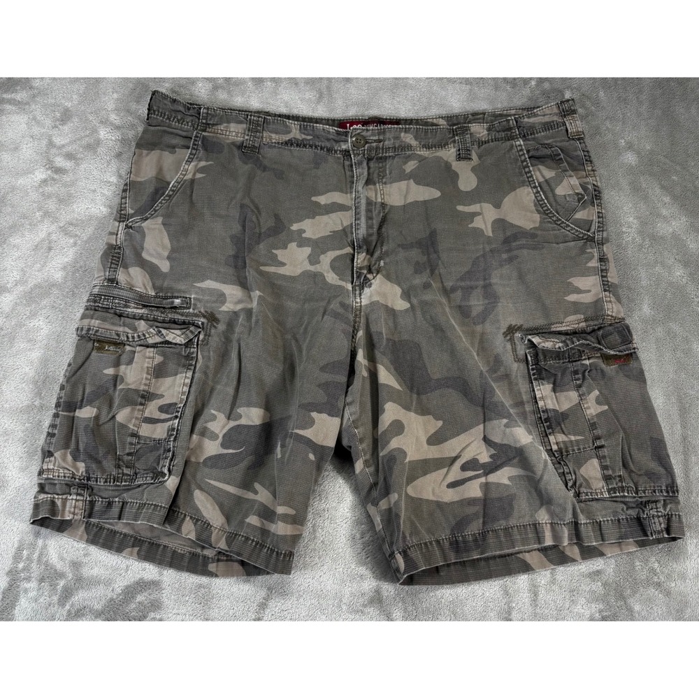 Lee Dungarees Cargo Shorts Mens 42 Green Camo Cotton Multi Pocket